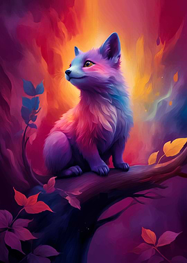 Rainbow Fox on Branch