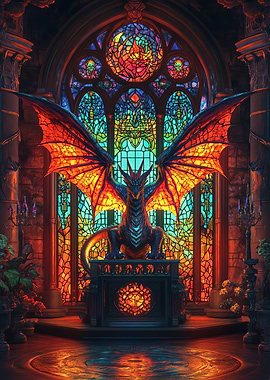 Dragon Statue in Gothic Hall