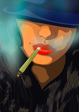 Woman Smoking Joint