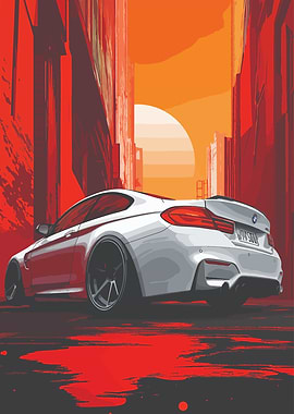 BMW M4 in Cityscape