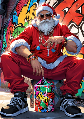 Santa Claus Graffiti Art