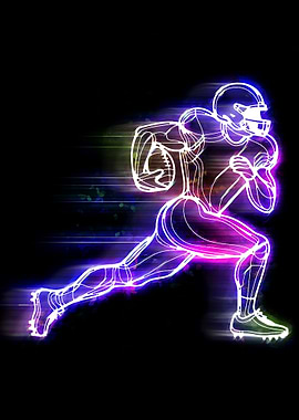 Neon amrican Football Player