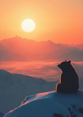 Bear Silhouette at Sunset