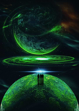 Green Planet Space Scene