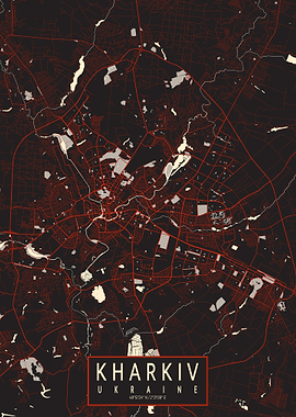 Kharkiv City Map Ukraine Vector