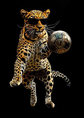 Leopard with Soccer Ball