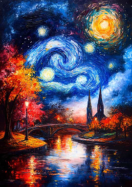 Starry Night Over Cityscape