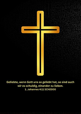 Gold Cross with Bible Verse