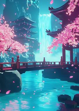 Japanese Garden Waterfall