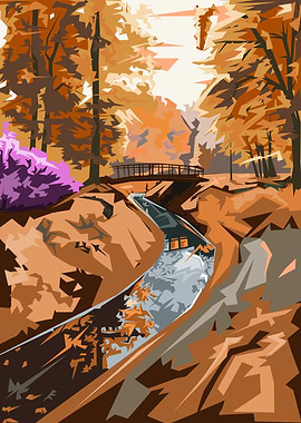 Autumn Stream Bridge