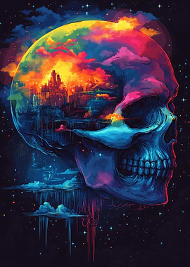 Skull Cityscape