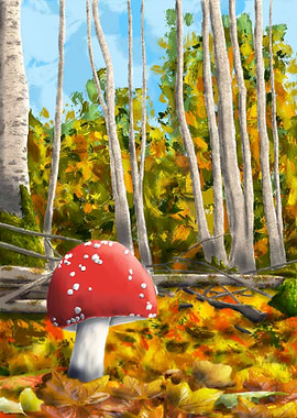 Autumn Forest Mushroom