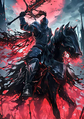 Dark Knight on Horseback