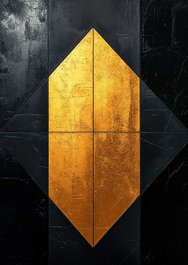 Gold and Black Geometric Art