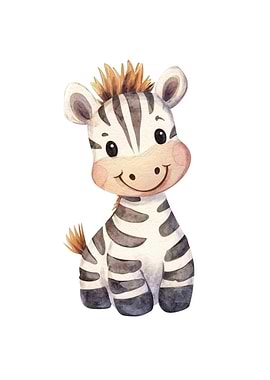 Cute Watercolor Zebra