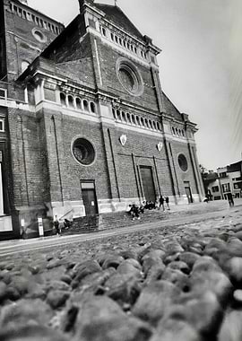 Black and White Duomo Facade in Pavia