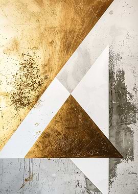 Gold & Concrete Geometric Art