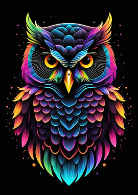 Neon Owl Art