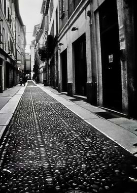 Cobblestone Alleyway in Pavia Italy