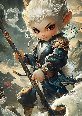 Young Warrior with Staff