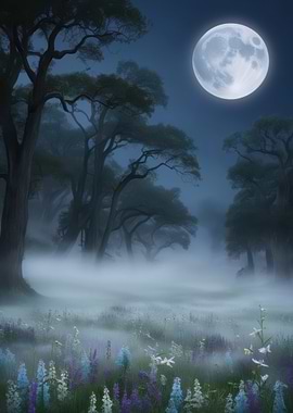 Moonlit Forest Clearing