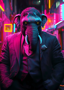 The Enforcer: Elephant in Neon Shadows