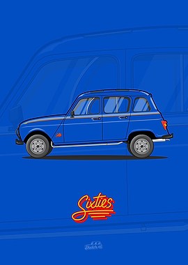 Renault 4L - Sixties Bleu