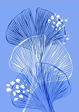 Blue Ginkgo Leaves