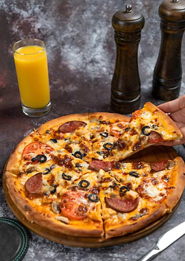 Delicious Pizza with Toppings