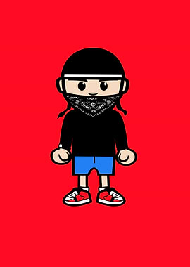 Cartoon Character in Bandana
