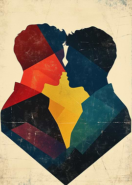 Silhouette Queer Couple Kiss