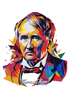 Thomas Edison Portrait Pop Art