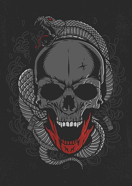 Skull and Snake Tattoo