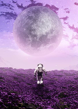 Astronaut in Purple Field