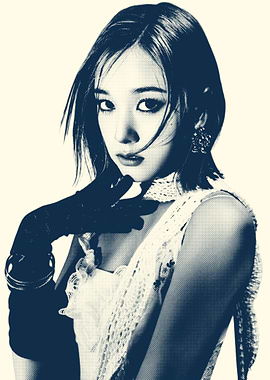 J STAYC in Blue and White