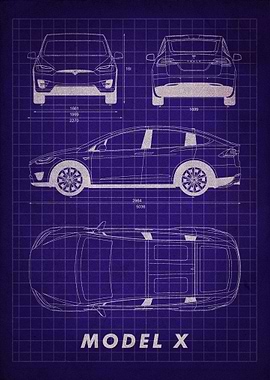 Tesla Model X Blueprint