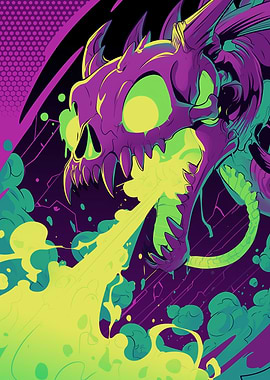 Neon Skull Dragon