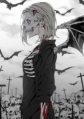 Skeleton Girl with Wings