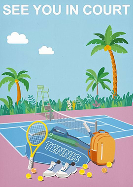 Tennis Court Illustration