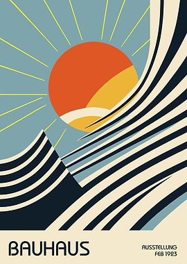 Bauhaus Sunburst Poster
