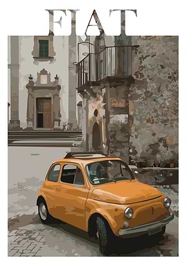 Fiat 500 in Italian Town