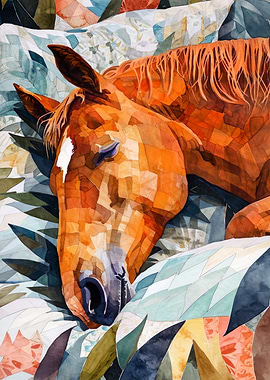 Sleeping Horse Watercolor