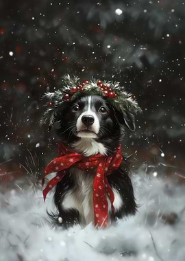 Christmas Border Collie