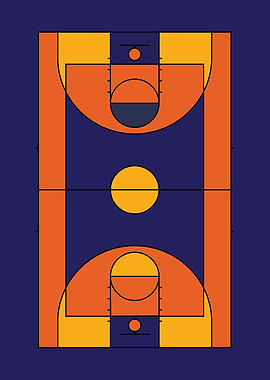 Basketball Court Illustration