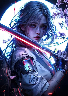 Cyberpunk Samurai Girl