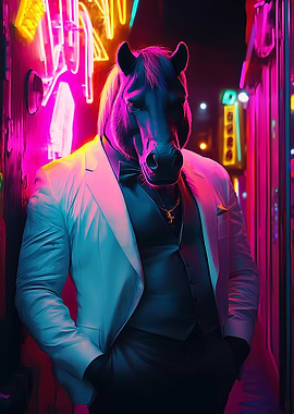 Horse in Neon City