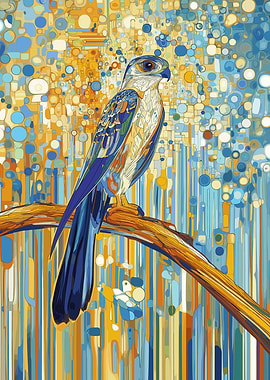 Falcon under Glittery Sky