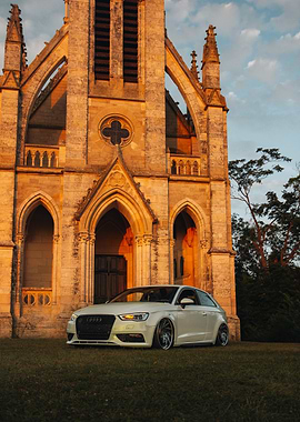 Audi RS3 in Front of Churc