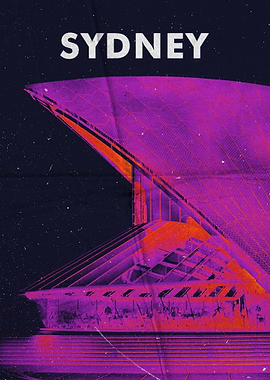 Sydney Opera House Retro Poster