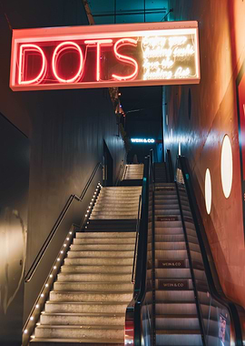 Vienna Neon Sign & Stairway
